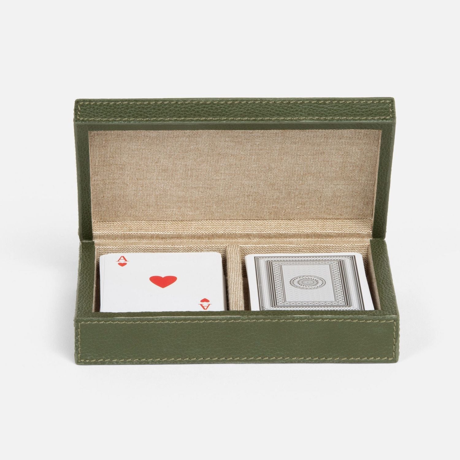 Lecco, Forest, Card Box, Full-Grain Leather