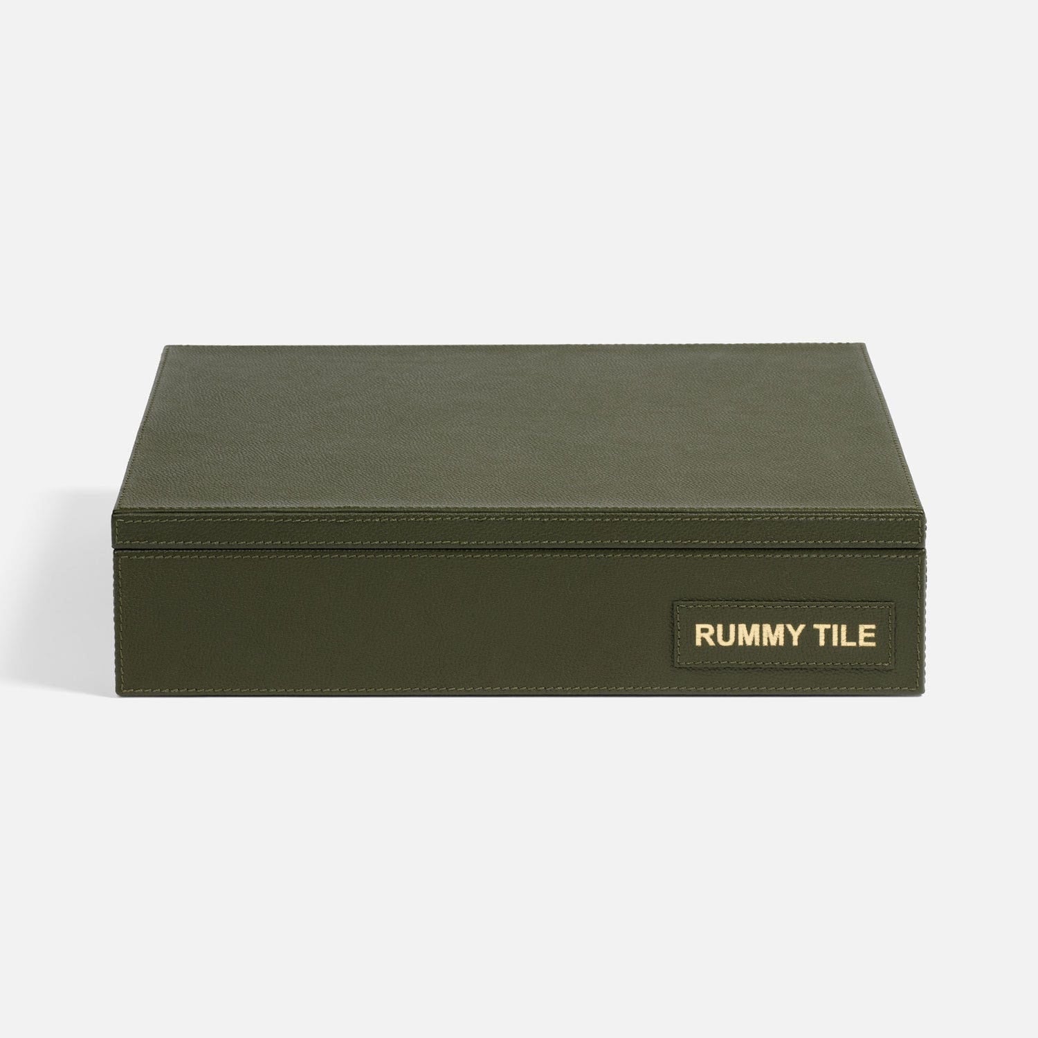 Lecco, Forest, Rummy Tile Game Set, Full-Grain Leather