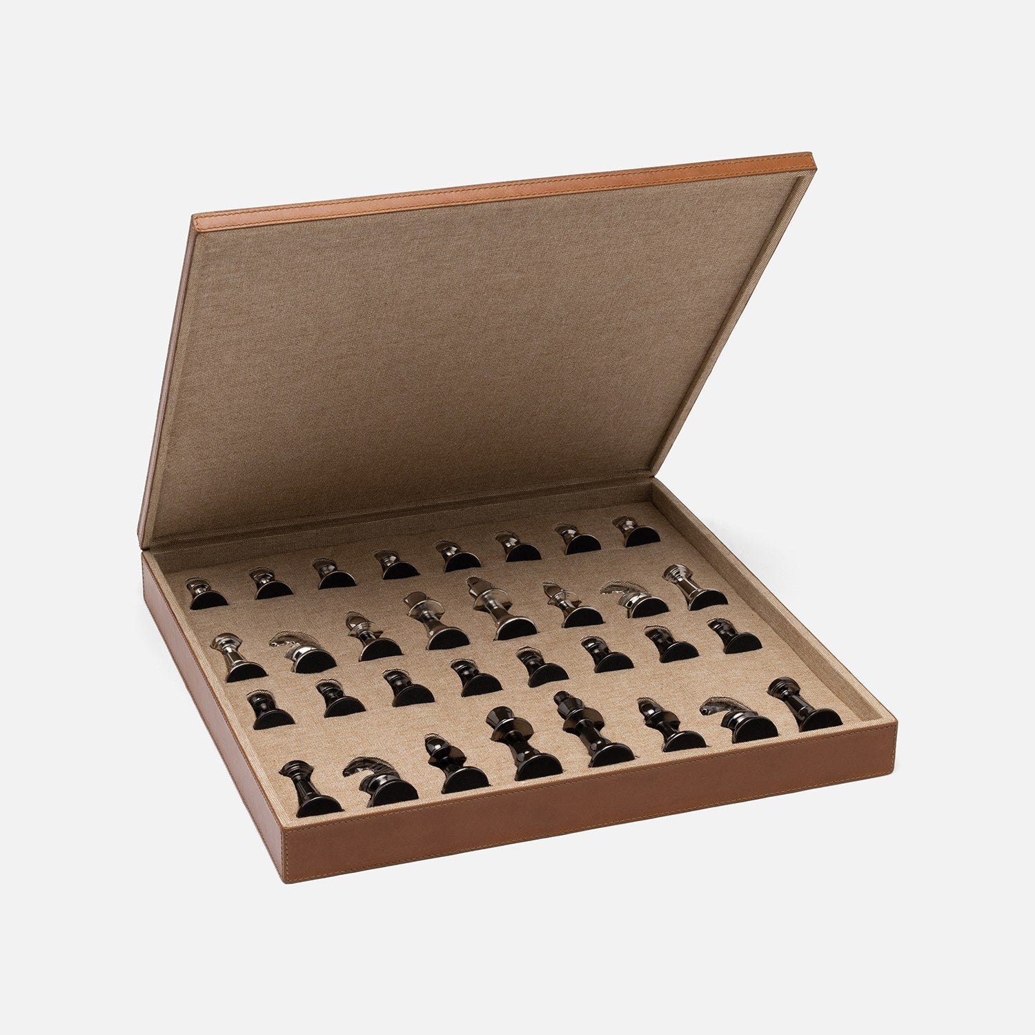 Lecco, Saddle, Chess Game Set, Full-Grain Leather