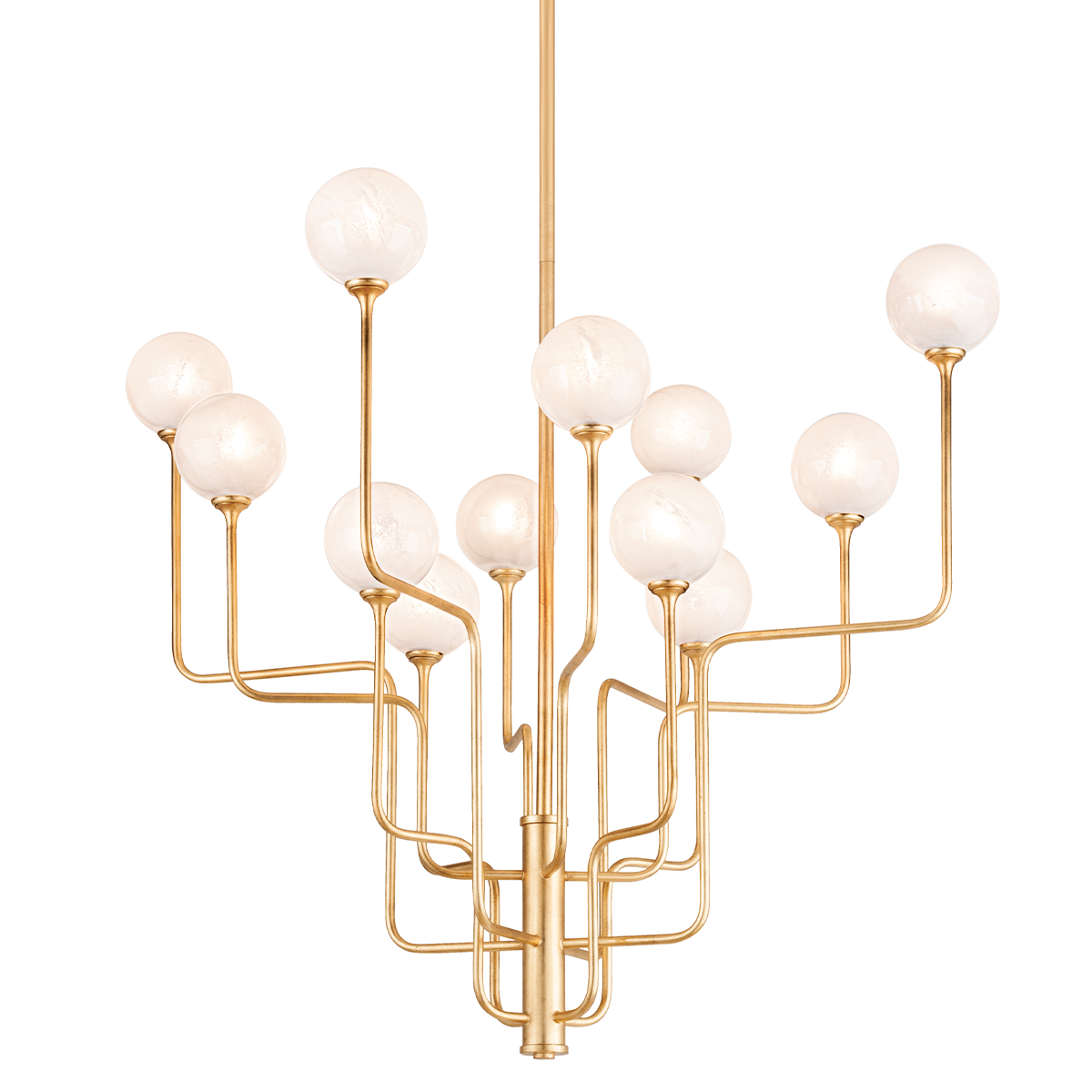 Onyx 12 Light Chandelier Vintage Gold Leaf-Corbett Lighting-CORBETT-332-45-VGL-Chandeliers-1-France and Son