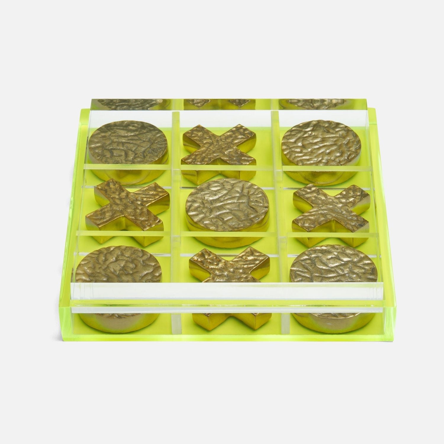 Alzey, Clear/Chartreuse, Tic Tac Toe Set, Acrylic