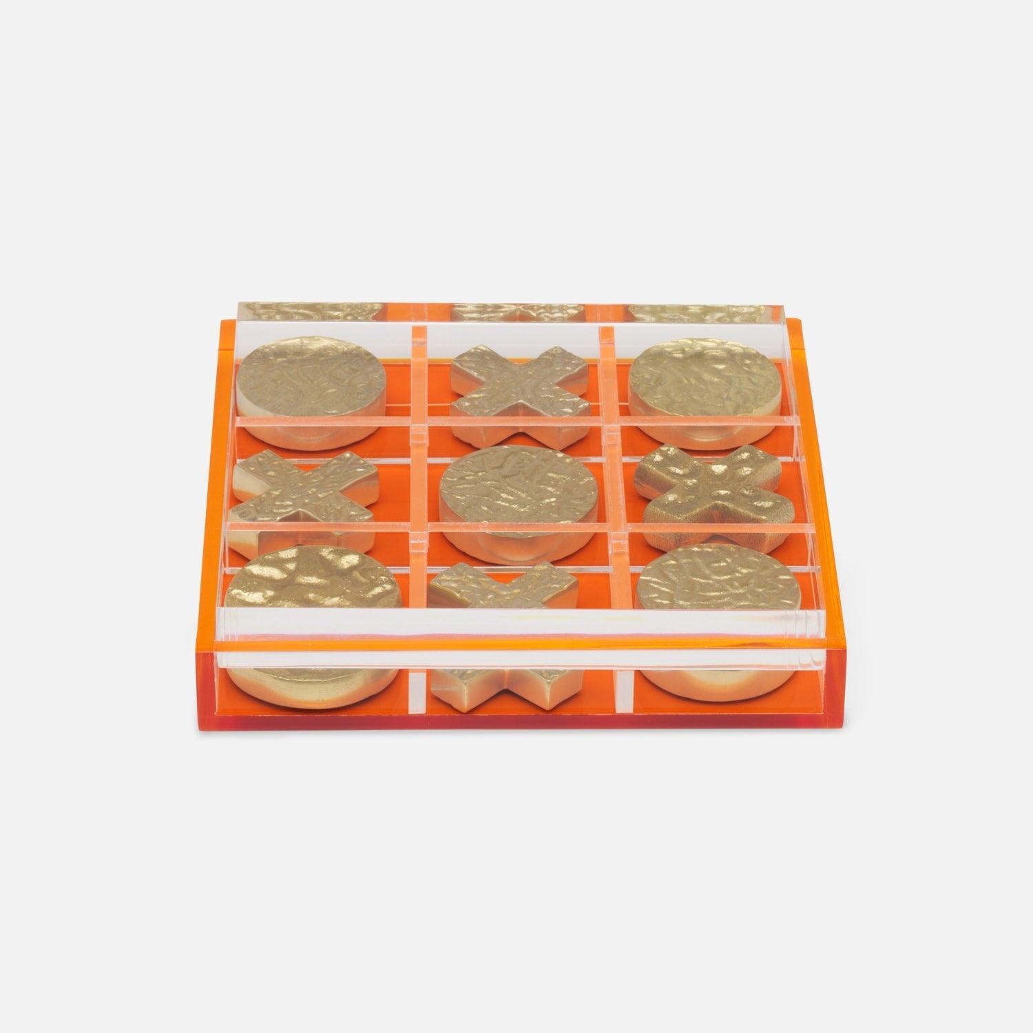 Alzey, Clear/Tangerine, Tic Tac Toe Set, Acrylic