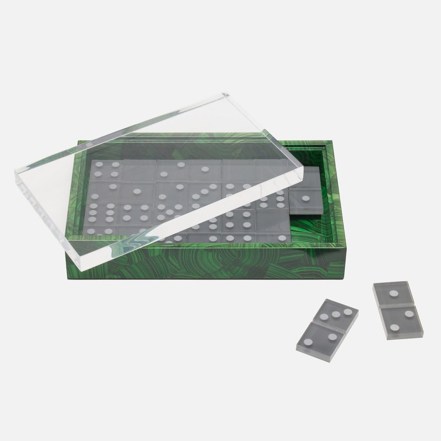 Barrington, Faux Malachite, Domino Box Set, Standard
