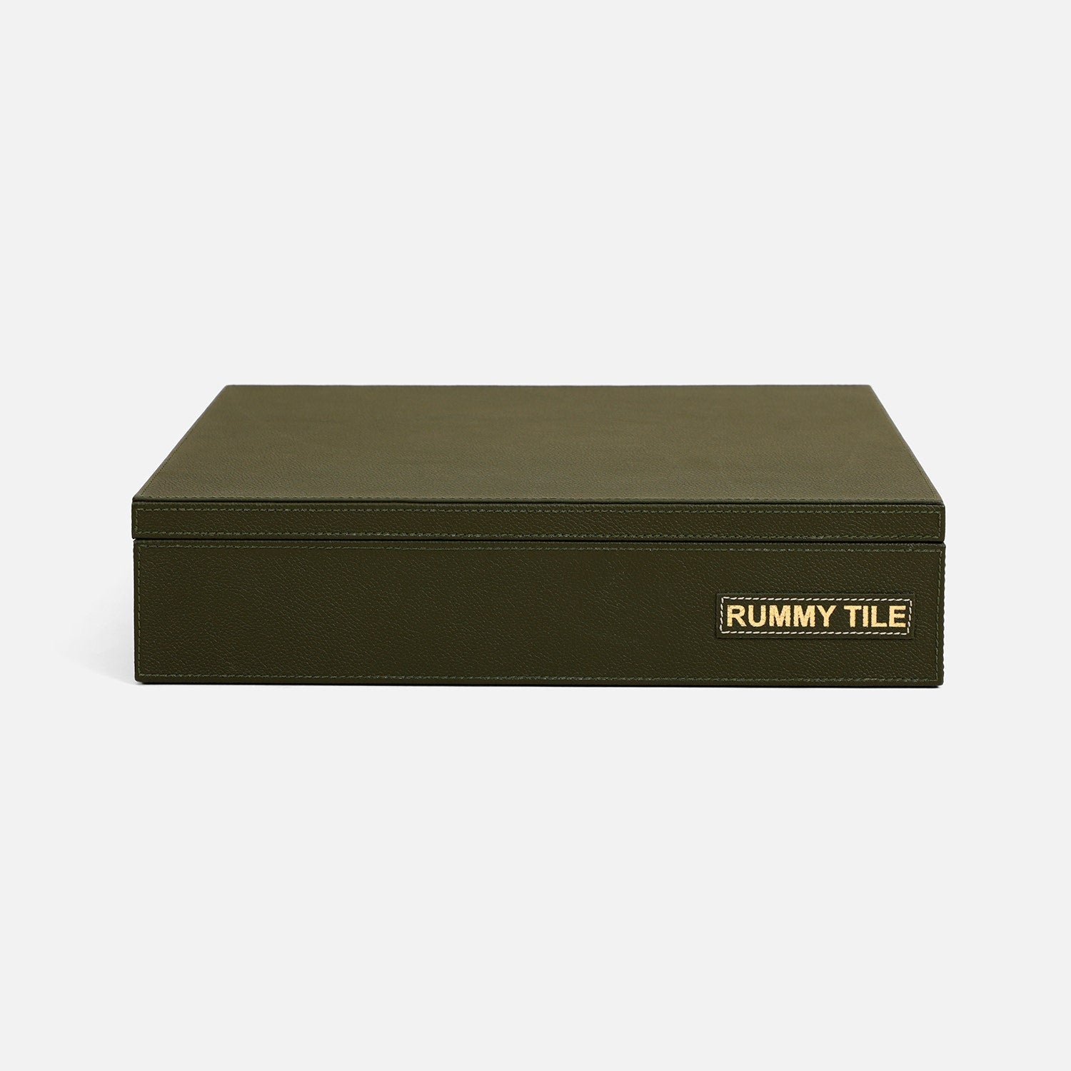 Lecco, Forest, Rummy Tile Game Set, Full-Grain Leather
