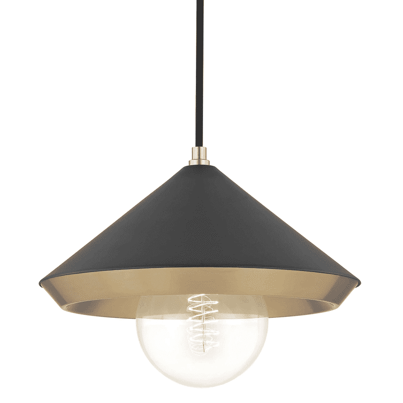 Marnie 1 Light Large Pendant-Mitzi-HVL-H139701L-AGB/BK-PendantsBrass-1-France and Son