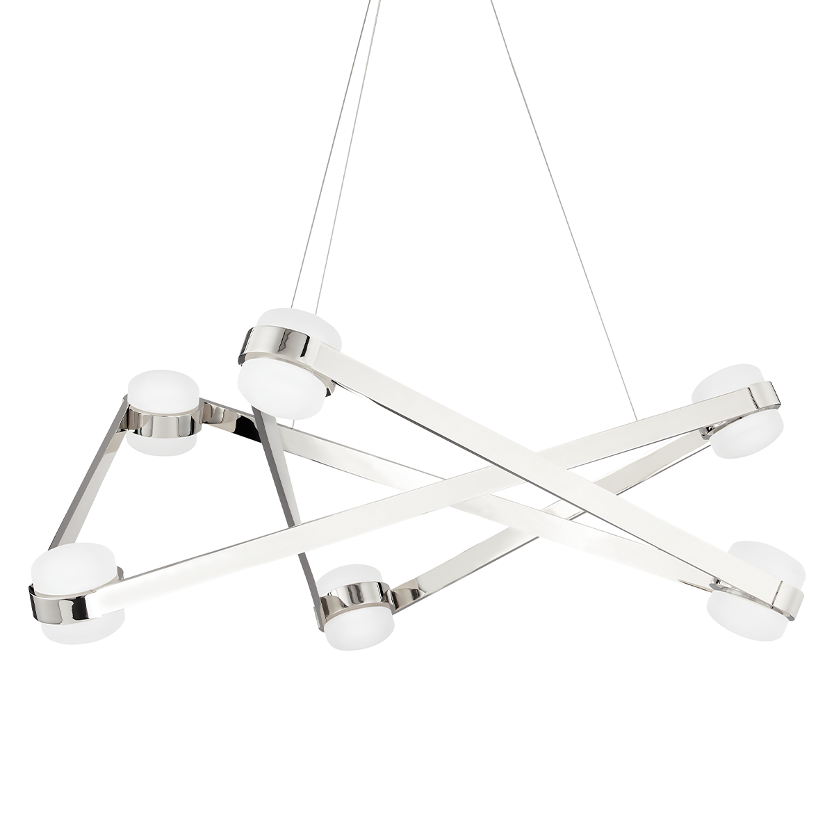 Orbit 6 Light Chandelier-Hudson Valley-HVL-2738-PN-ChandeliersPolished Nickel-2-France and Son