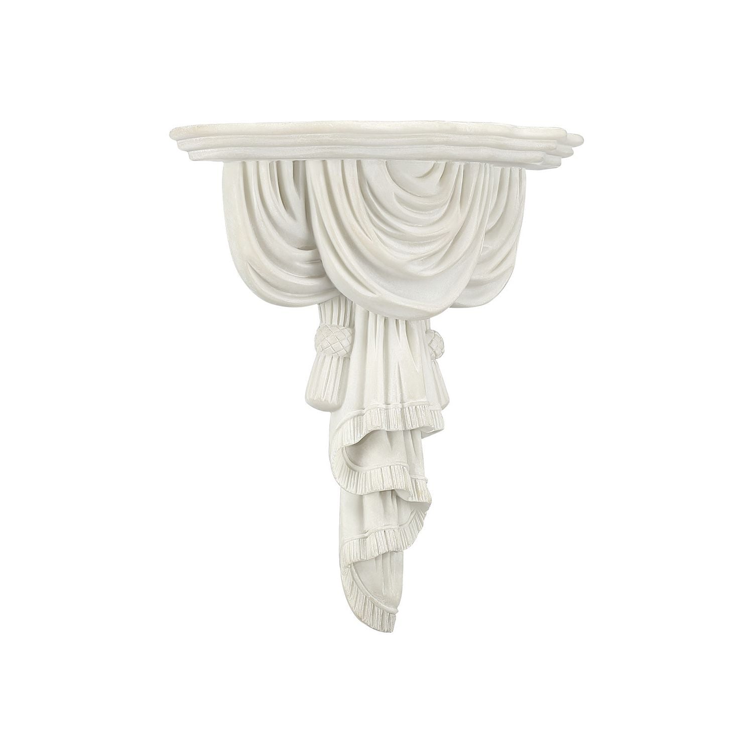 Alternate view of Chiton Wall Shelf in ivory white and off-white.