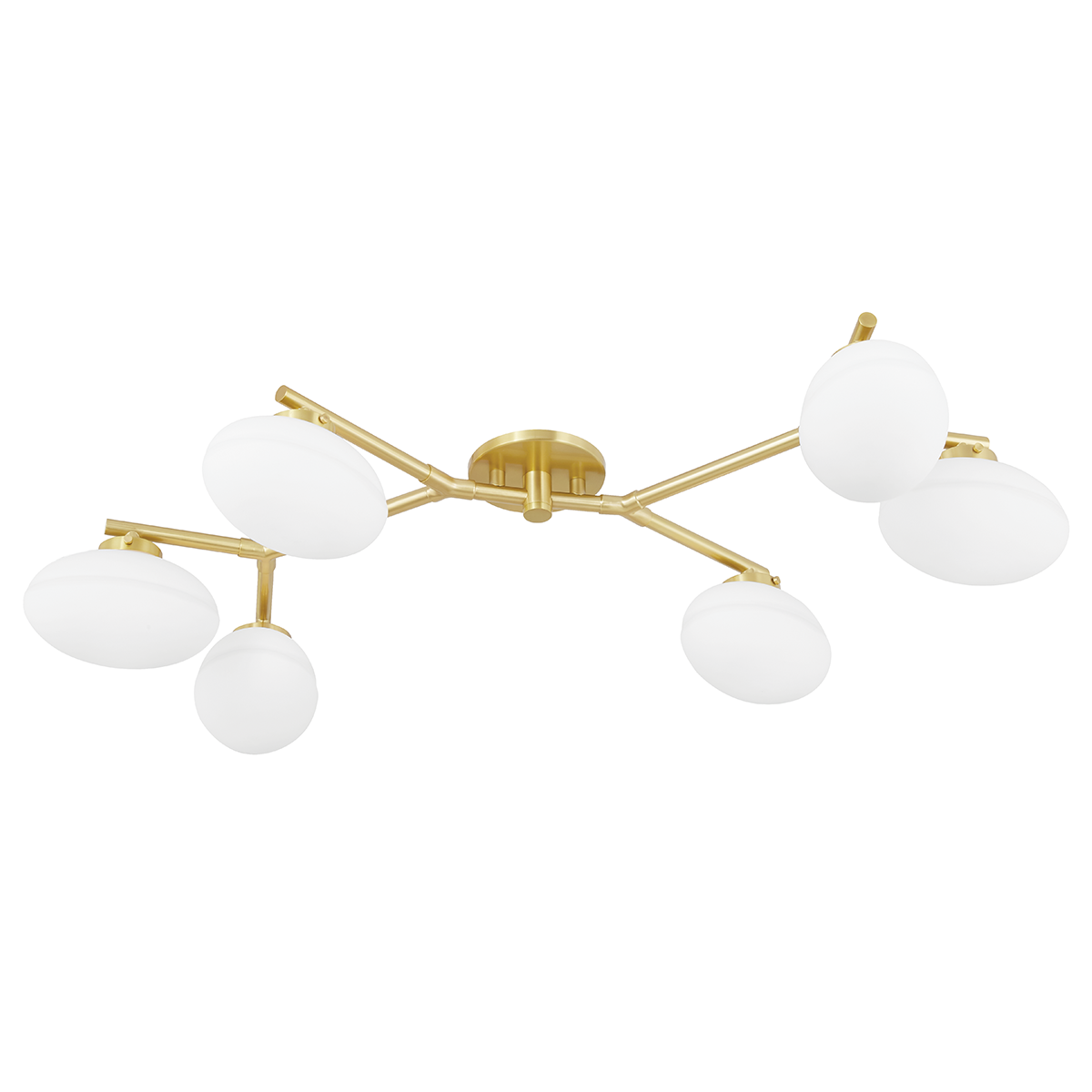 Wagner 6 Light Semi Flush-Hudson Valley-HVL-5541-AGB-ChandeliersBrass-1-France and Son