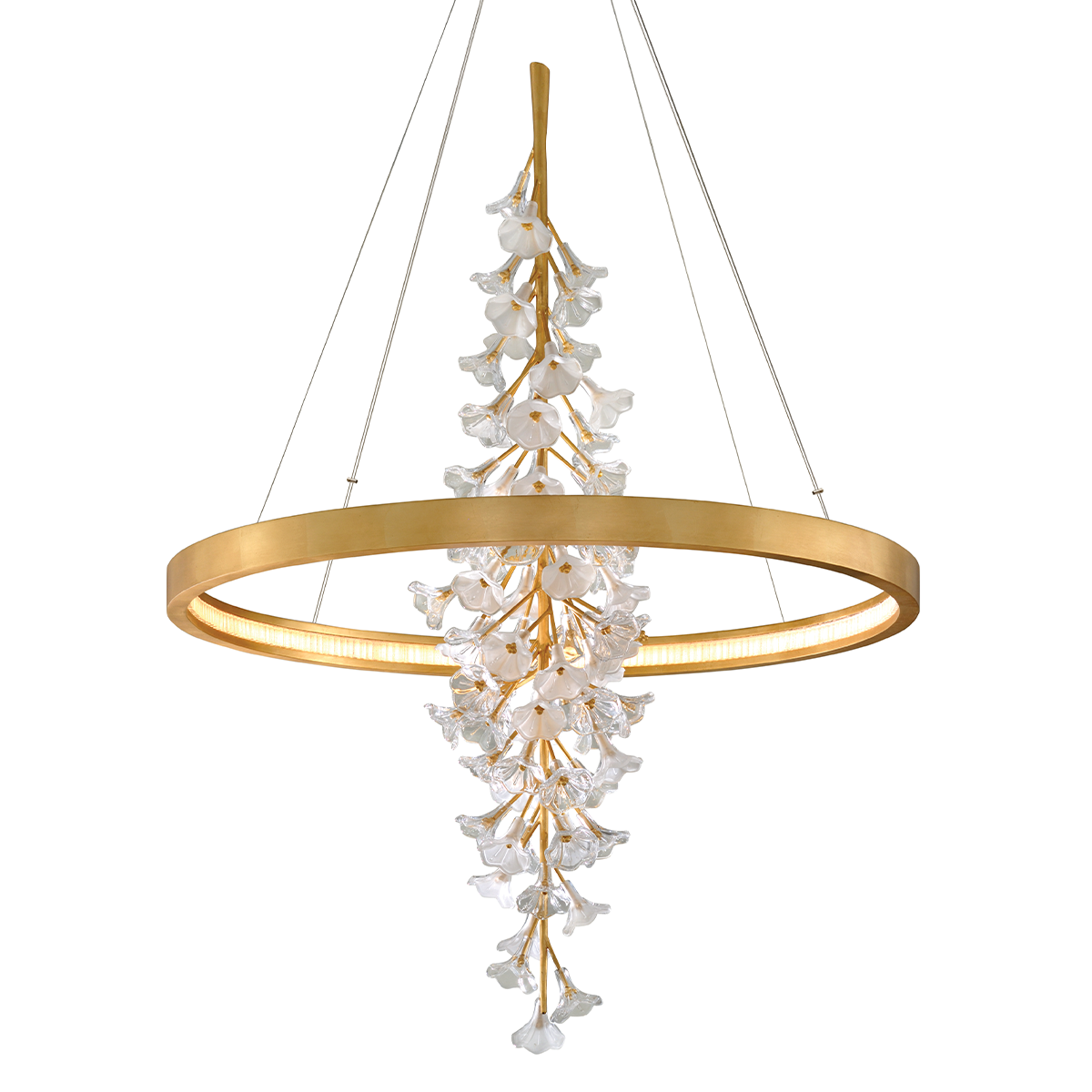 Jasmine 1 Light Pendant-Corbett Lighting-CORBETT-268-73-PendantsGold Leaf-1-France and Son