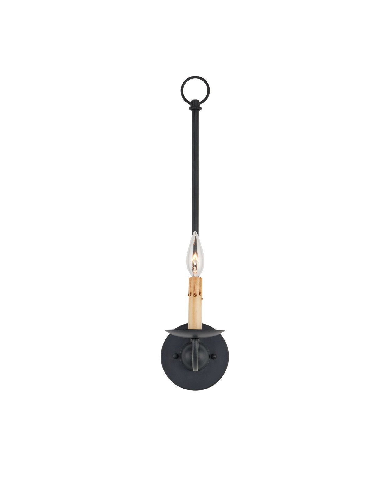 Saxon Single-Light Black Wall Sconce