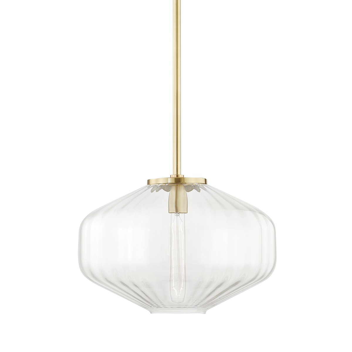 Bennet 1 Light Pendant-Hudson Valley-HVL-1518-AGB-PendantsAged Brass-1-France and Son