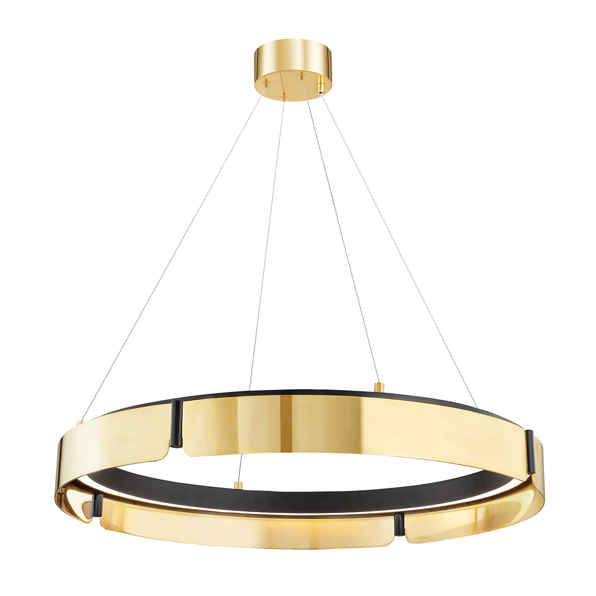 Tribeca Medium Led Chandelier-Hudson Valley-HVL-2933-AGB/BK-ChandeliersAged Brass / Black-1-France and Son