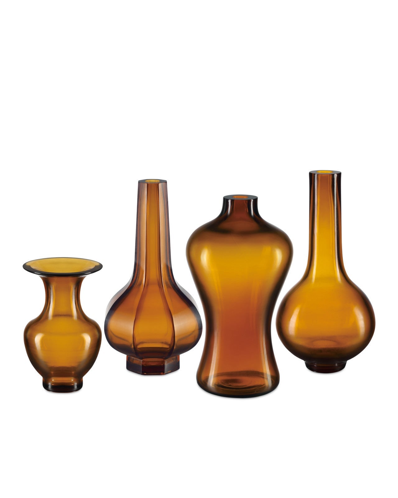 Amber & Gold Peking Stem Vase