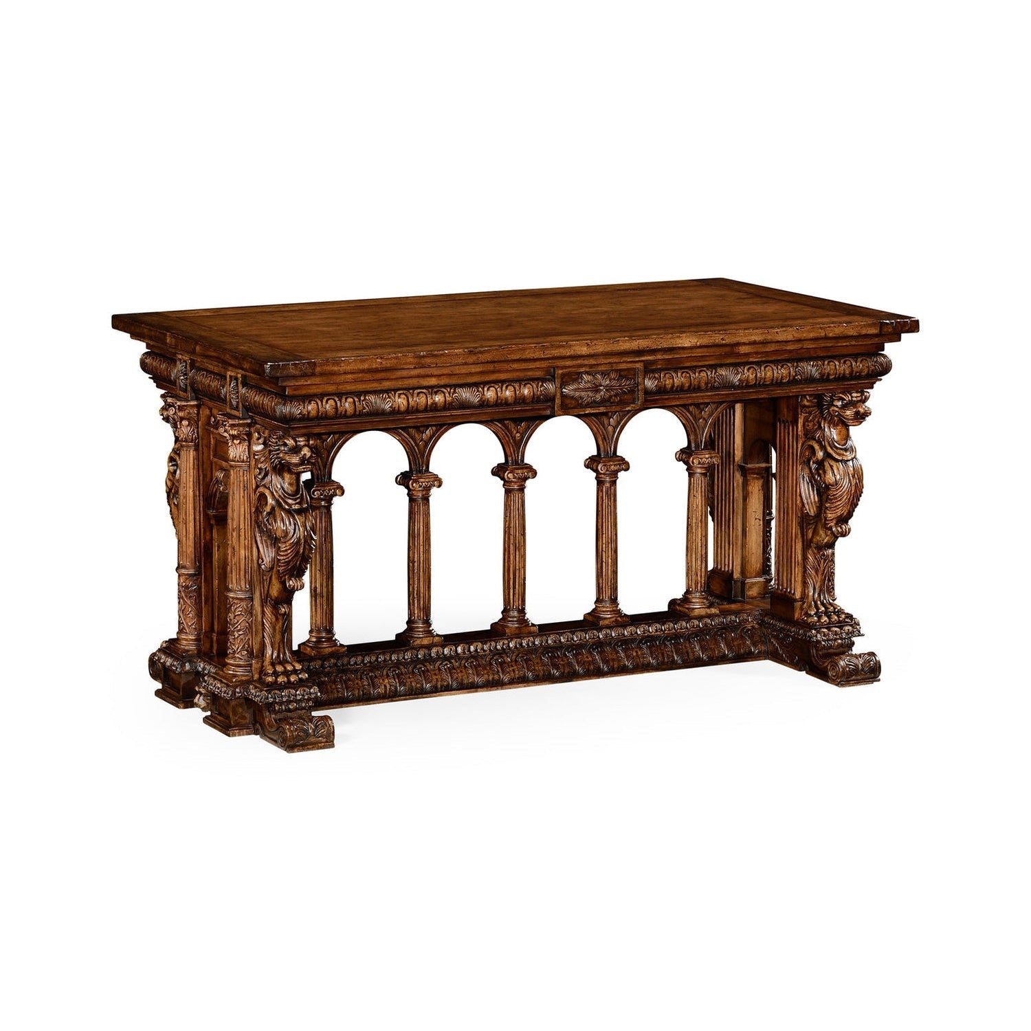 French Renaissance Style Library Table