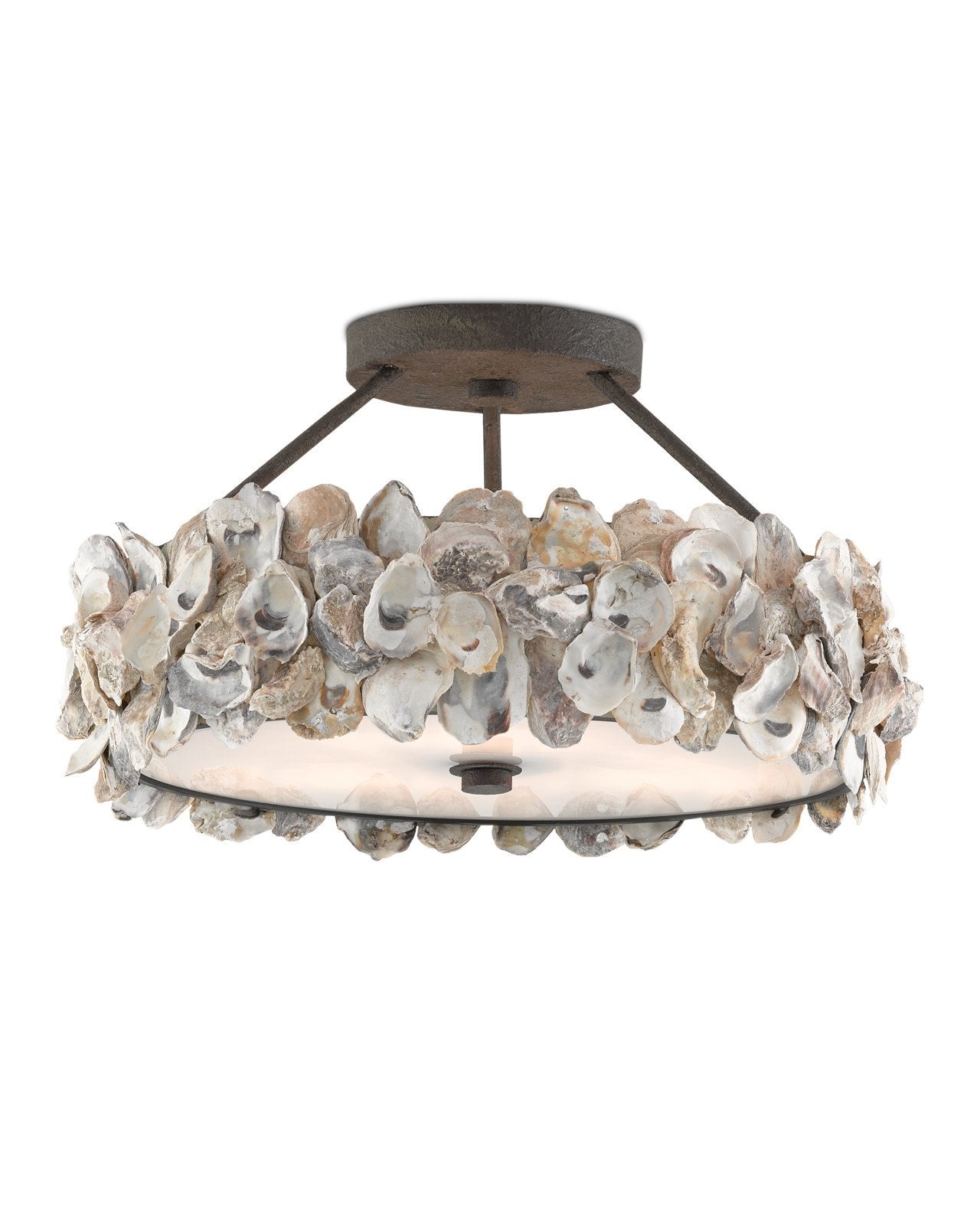 Oyster Shell Semi-Flush Mount