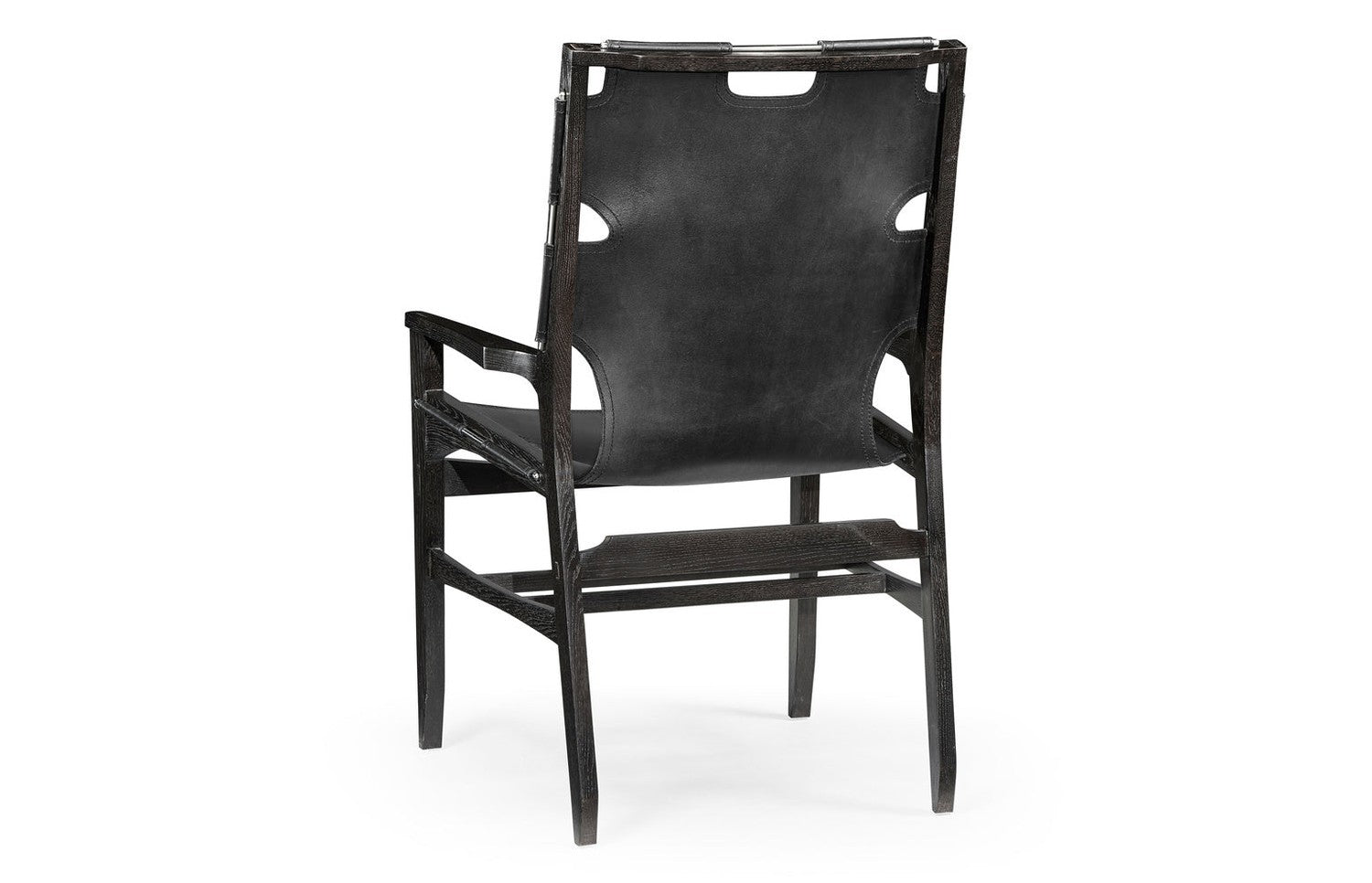 Casual Mid-cent Slung Leather Arm Chair-Jonathan Charles-JCHARLES-495097-AC-MAO-Dining Chairs-2-France and Son