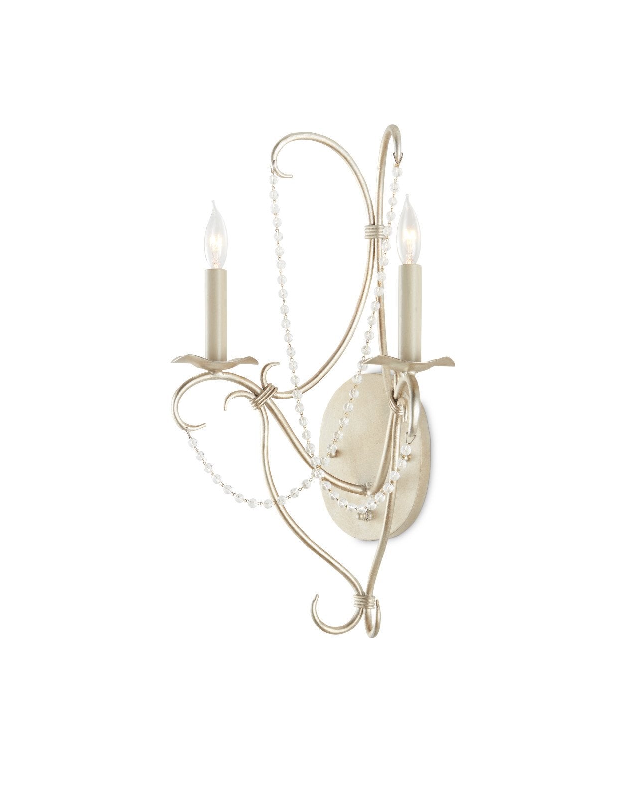 Crystal Lights Silver Wall Sconce