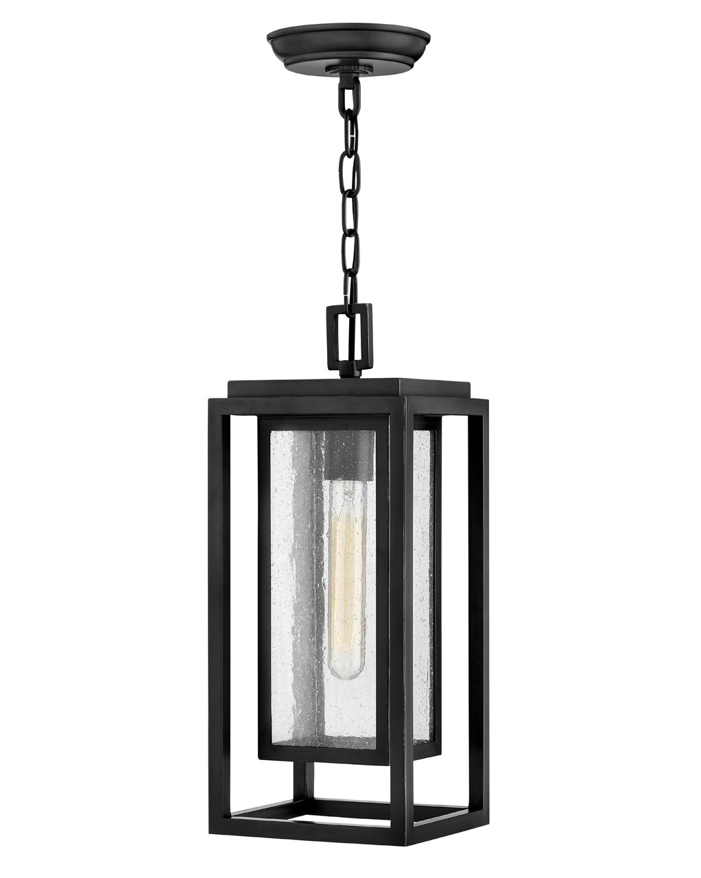 Outdoor Republic Medium Hanging Lantern-Hinkley Lighting-HINKLEY-1002BK-LV-Outdoor Post LanternsBlack-12v LED-2-France and Son