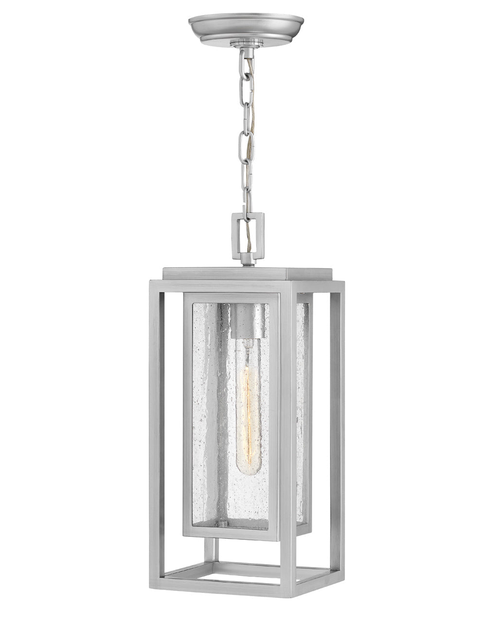 Outdoor Republic Medium Hanging Lantern-Hinkley Lighting-HINKLEY-1002SI-LV-Outdoor Post LanternsSatin Nickel-12v LED-6-France and Son