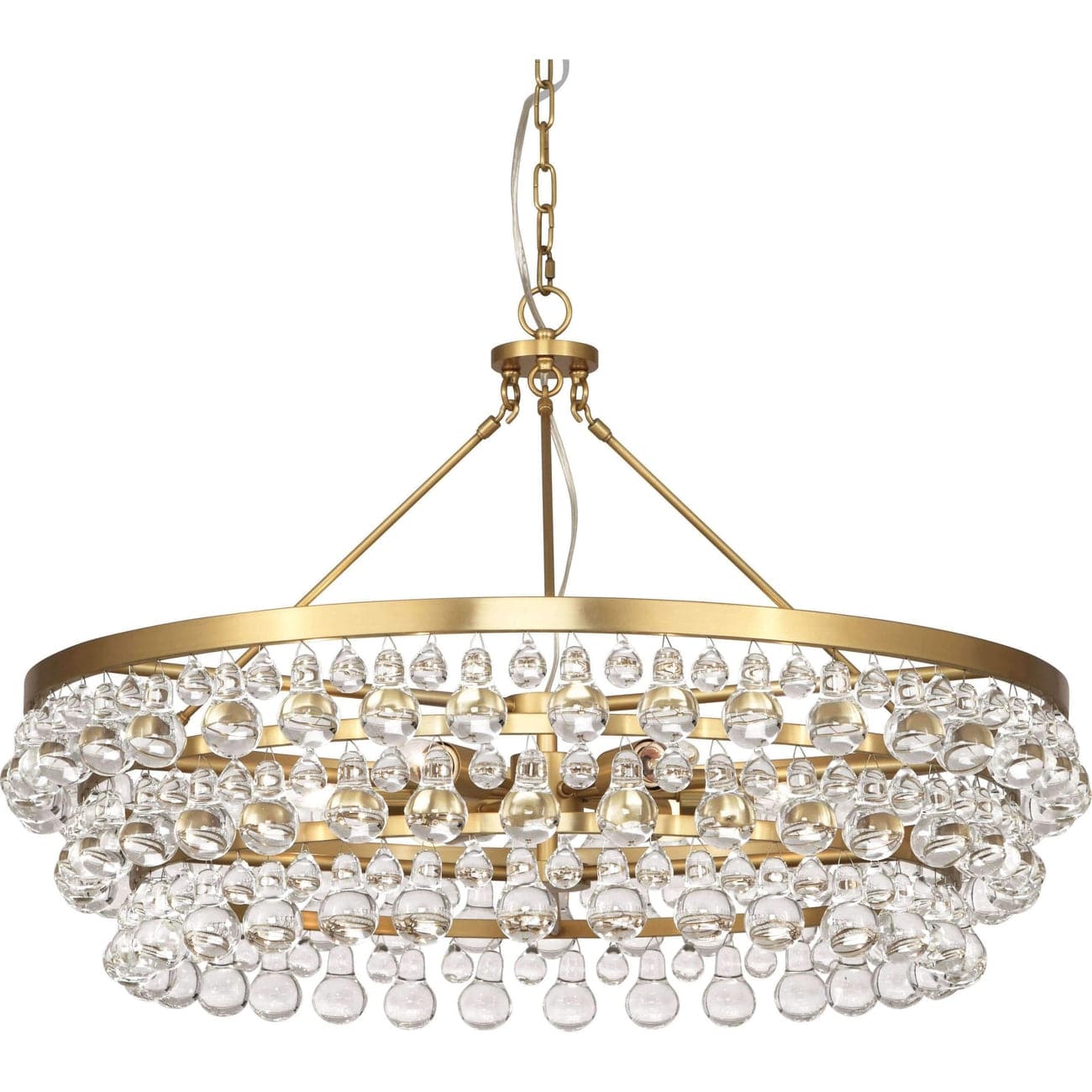 Bling 6 Light Chandelier-Robert Abbey Fine Lighting-ABBEY-1004-ChandeliersAntique Brass-1-France and Son