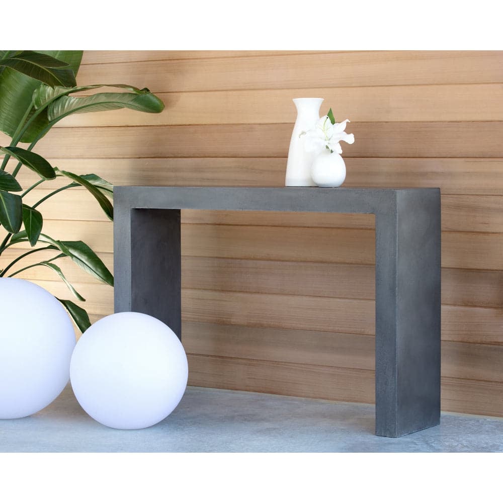 Axle Console Table-Sunpan-SUNPAN-106494-Console TablesMarble Look - Black-7-France and Son