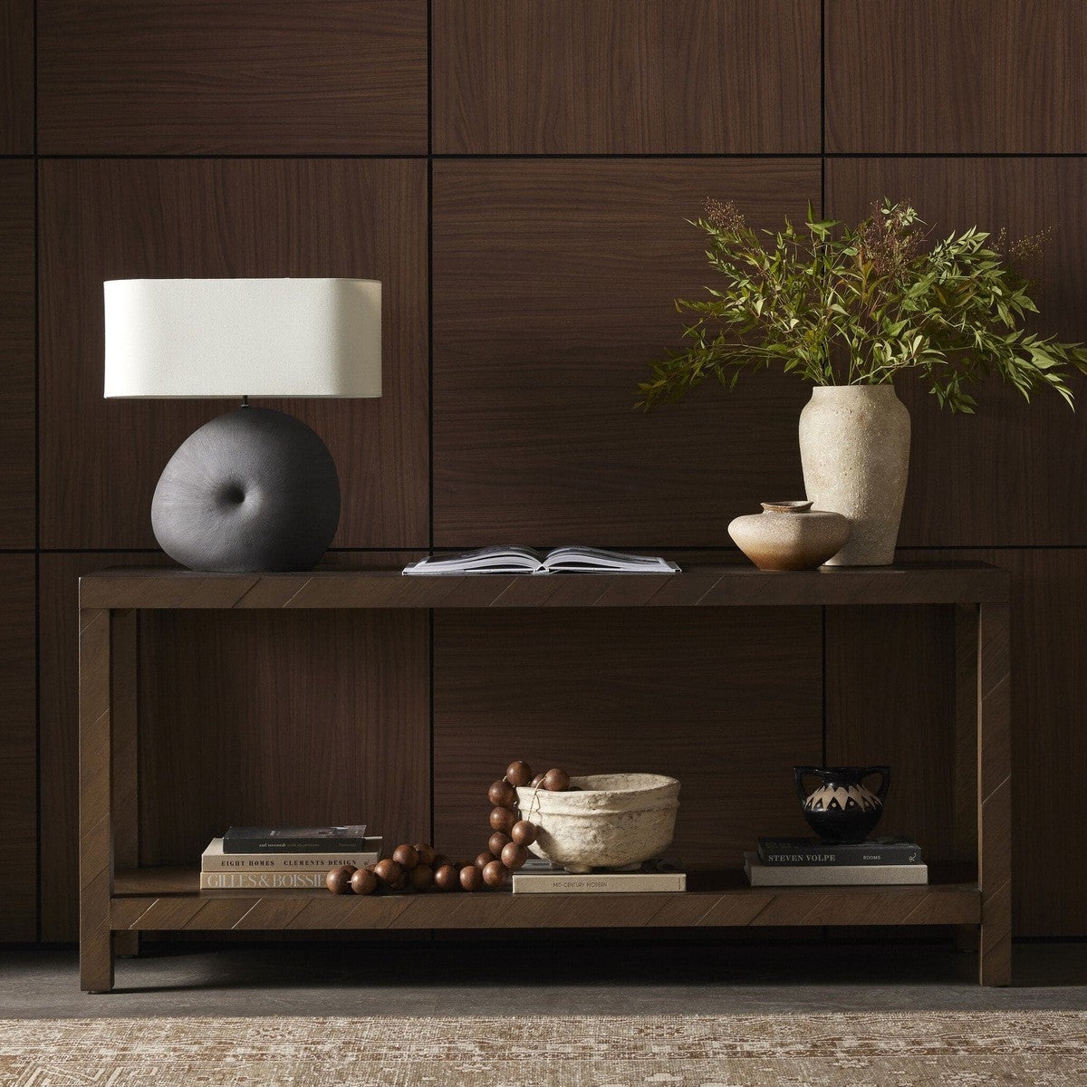 Lamar Console Table - Matte Brown Veneer