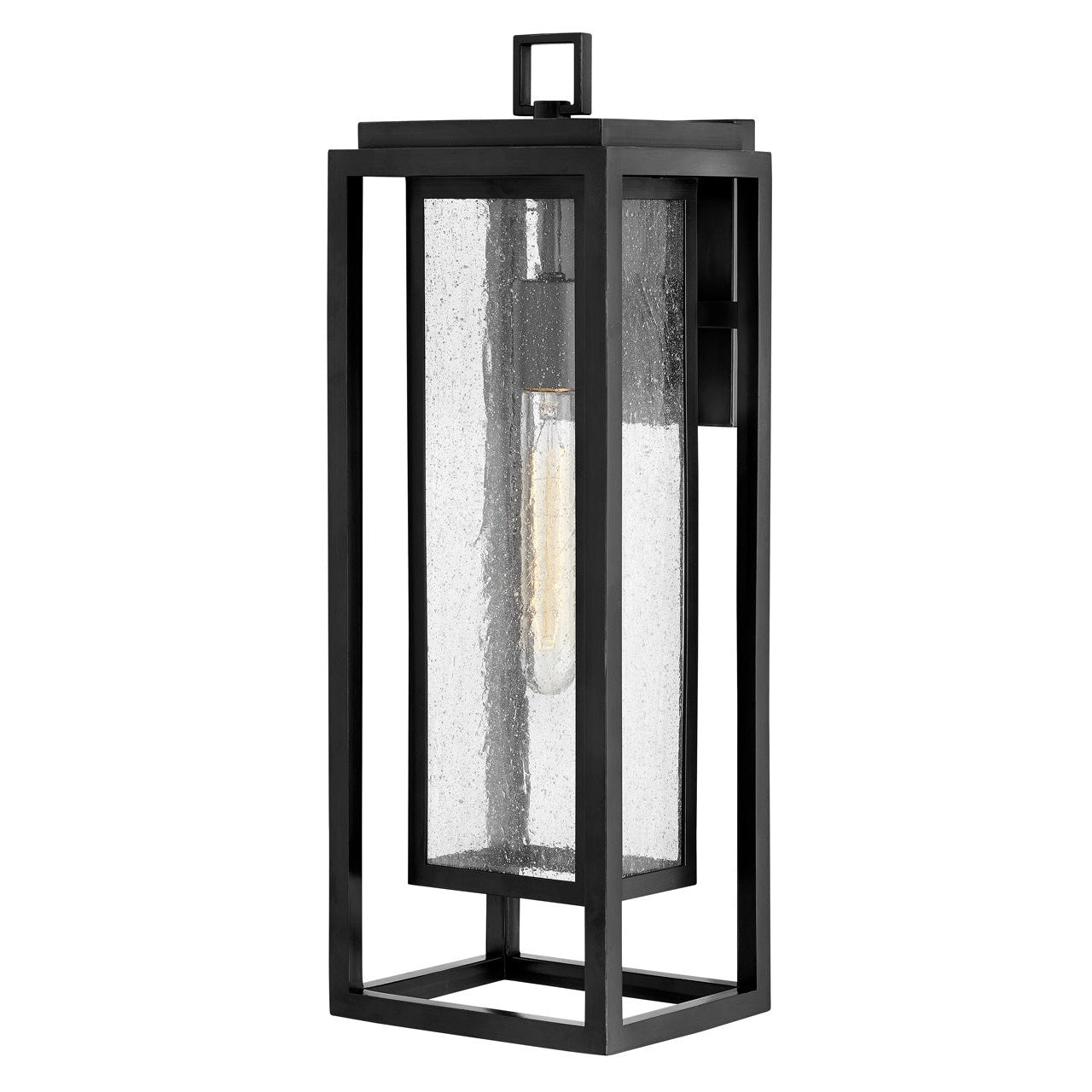 Outdoor Republic Large Wall Mount Lantern-Hinkley Lighting-HINKLEY-1005BK-LL-1-Wall LightingBlack-1-France and Son