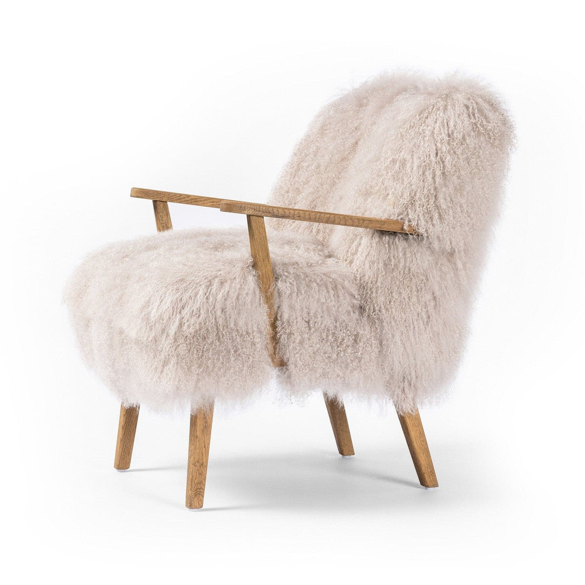 Ashland Armchair - Taupe Mongolian Fur