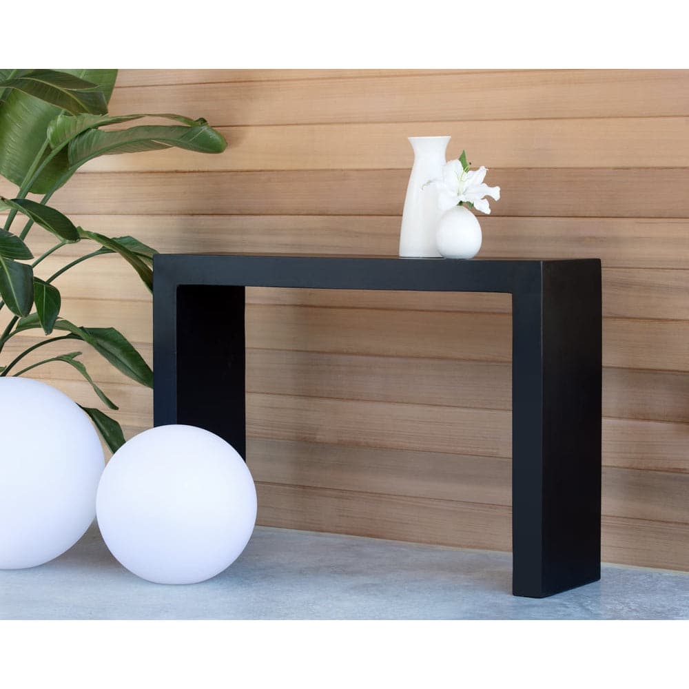 Axle Console Table-Sunpan-SUNPAN-106494-Console TablesMarble Look - Black-8-France and Son