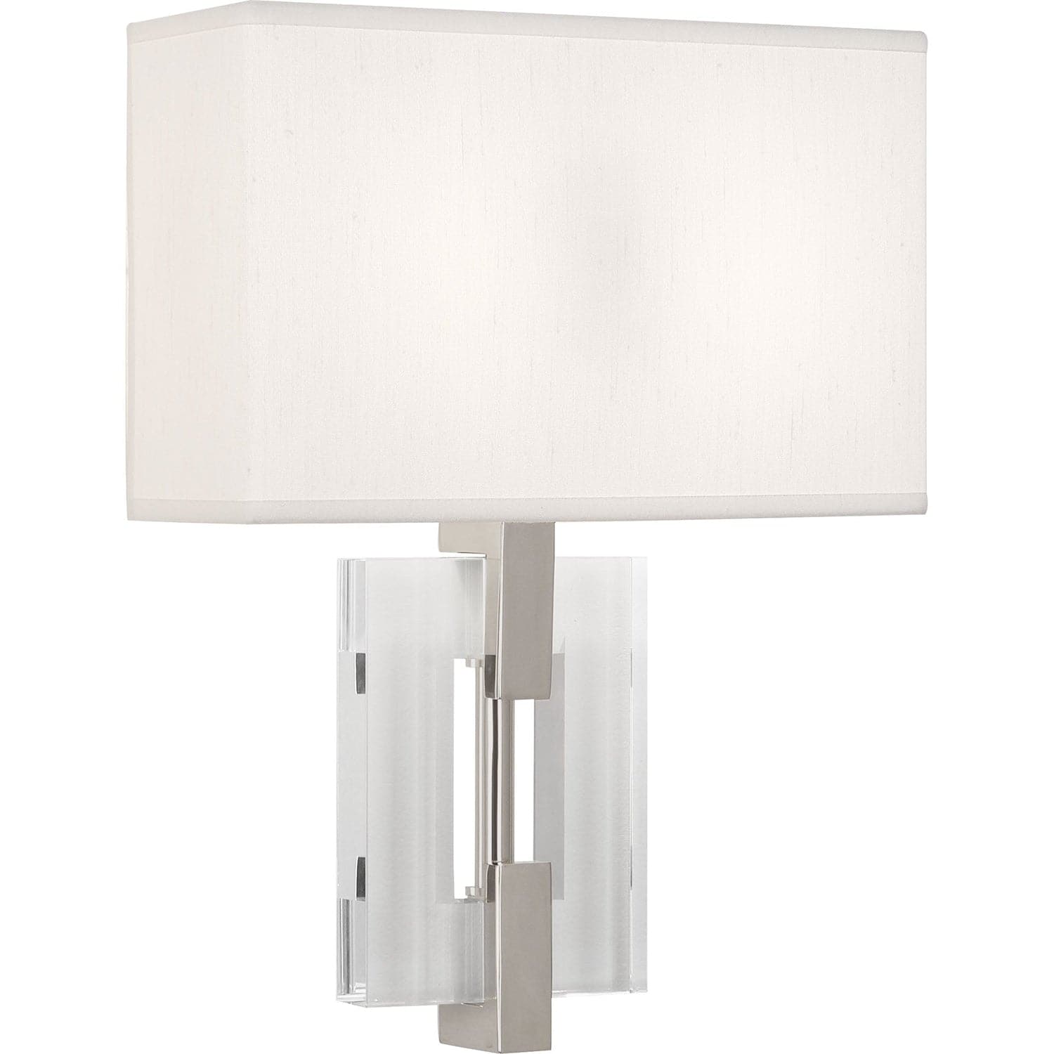 Lincoln Wall Sconce-Robert Abbey Fine Lighting-ABBEY-1010-Outdoor Wall SconcesRectangular Pearl Dupioni Silk Shade / Polished Nickel-3-France and Son