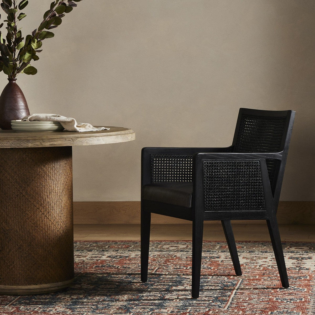 Antonia Cane Dining Armchair - Sonoma Black