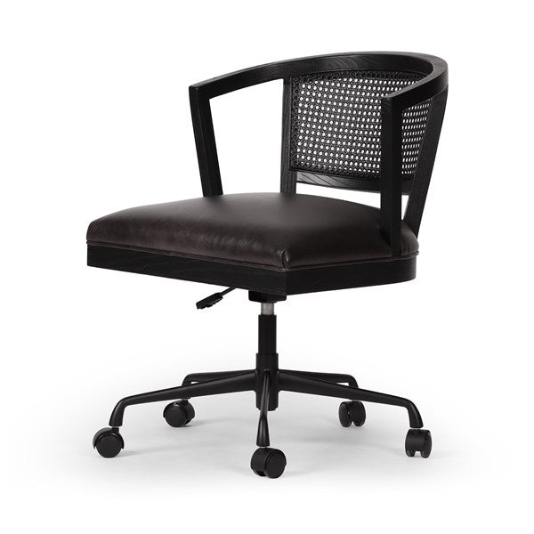 Alexa Desk Chair-Four Hands-FH-101047-008-Task ChairsBrushed Ebony with Sonoma Black-15-France and Son