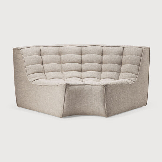 N701 Modular Sofa - Beige - standard upholstery, 90° round corner view