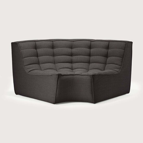 N701 Modular Sofa - Dark Grey - standard upholstery, 90° round corner view