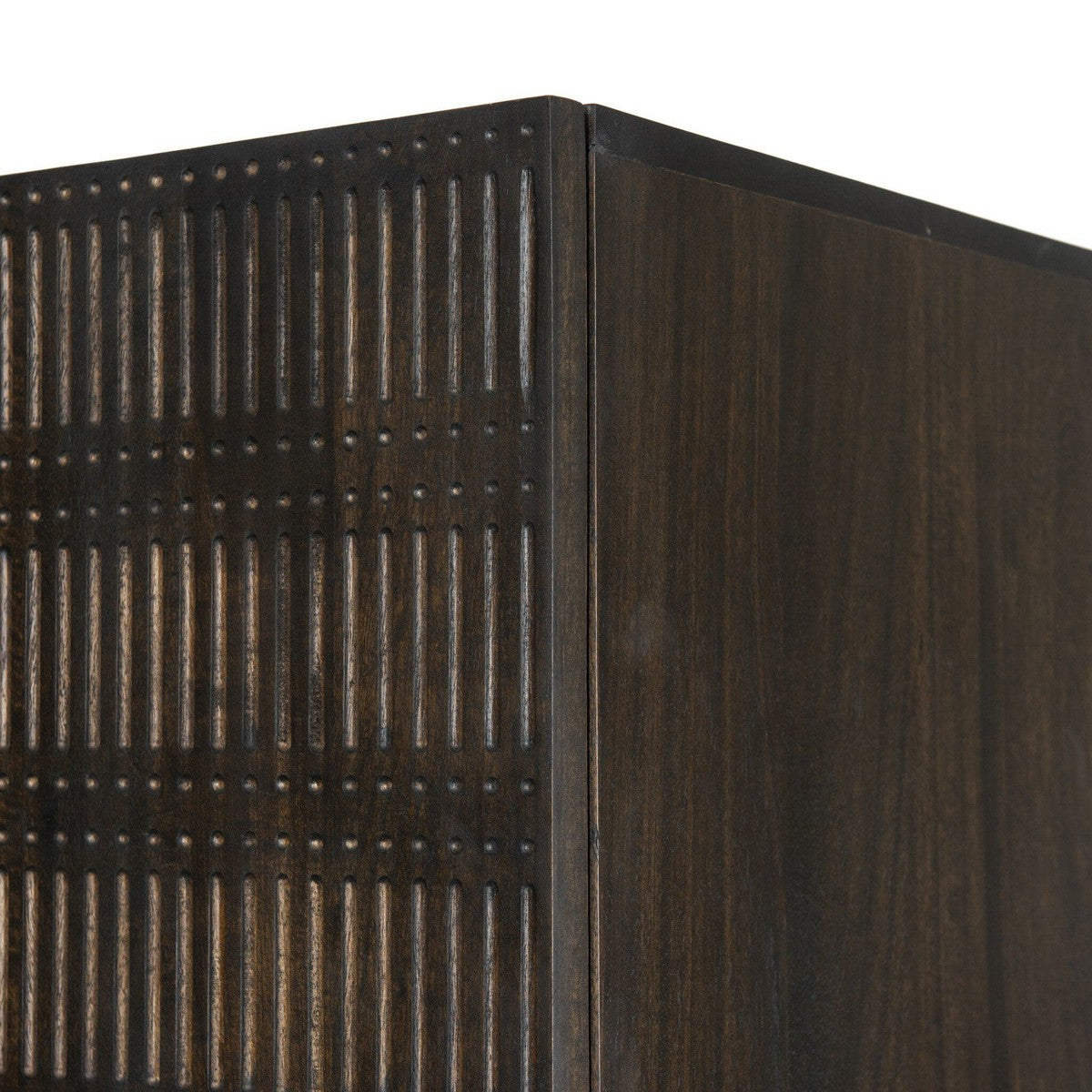 Kelby Cabinet - Carved Vintage Brown
