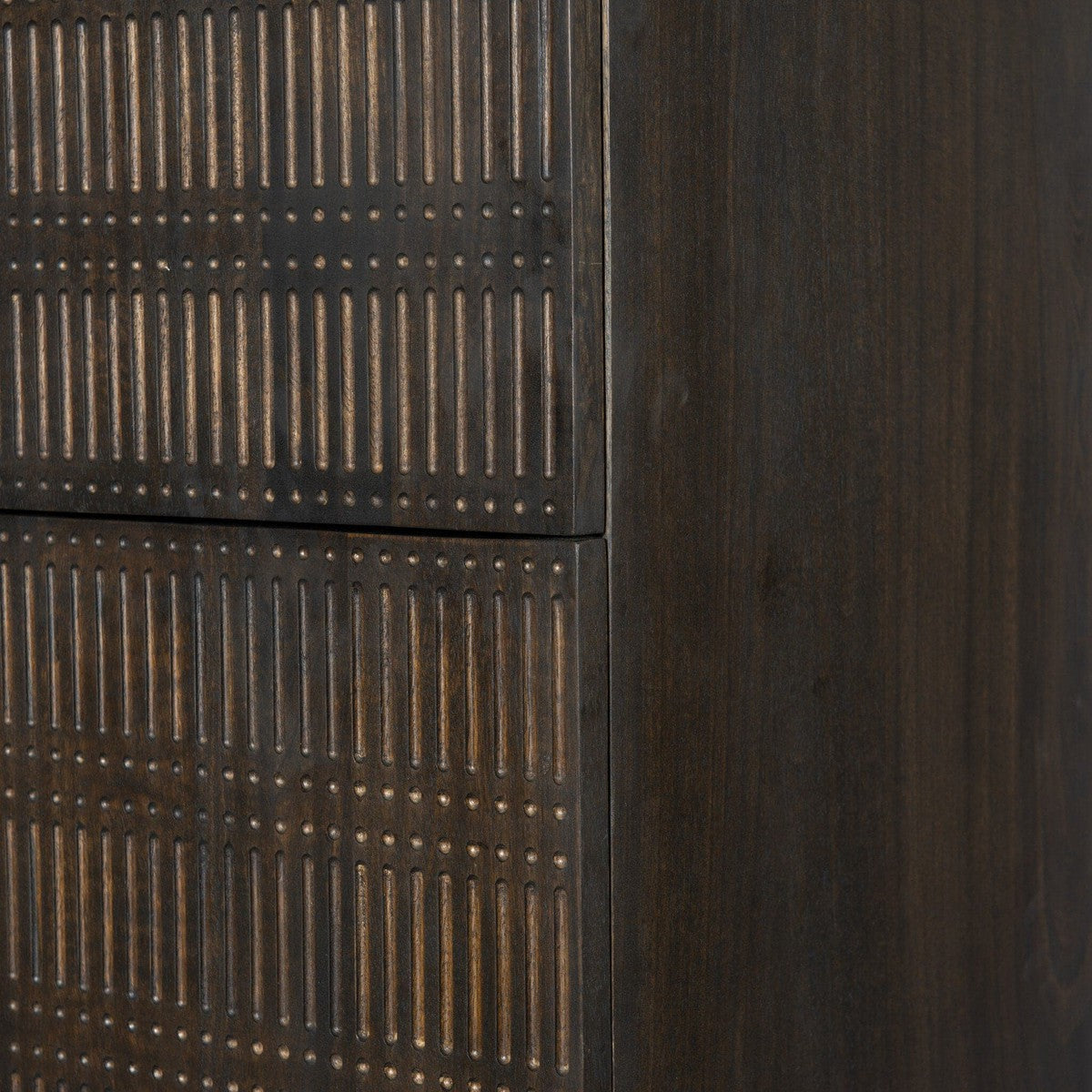 Kelby Cabinet - Carved Vintage Brown