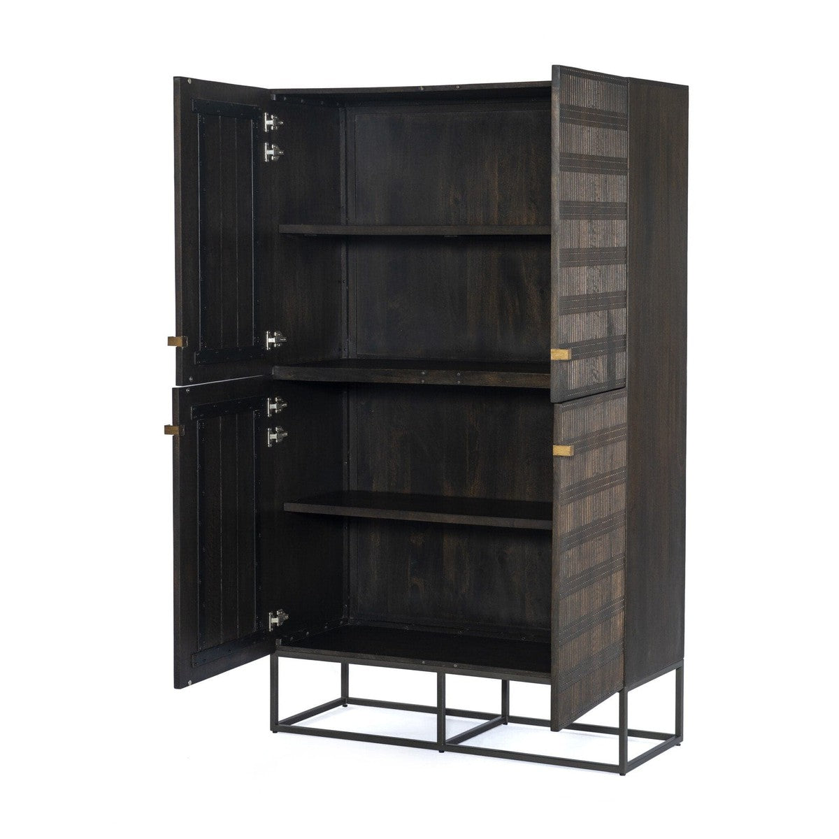 Kelby Cabinet - Carved Vintage Brown