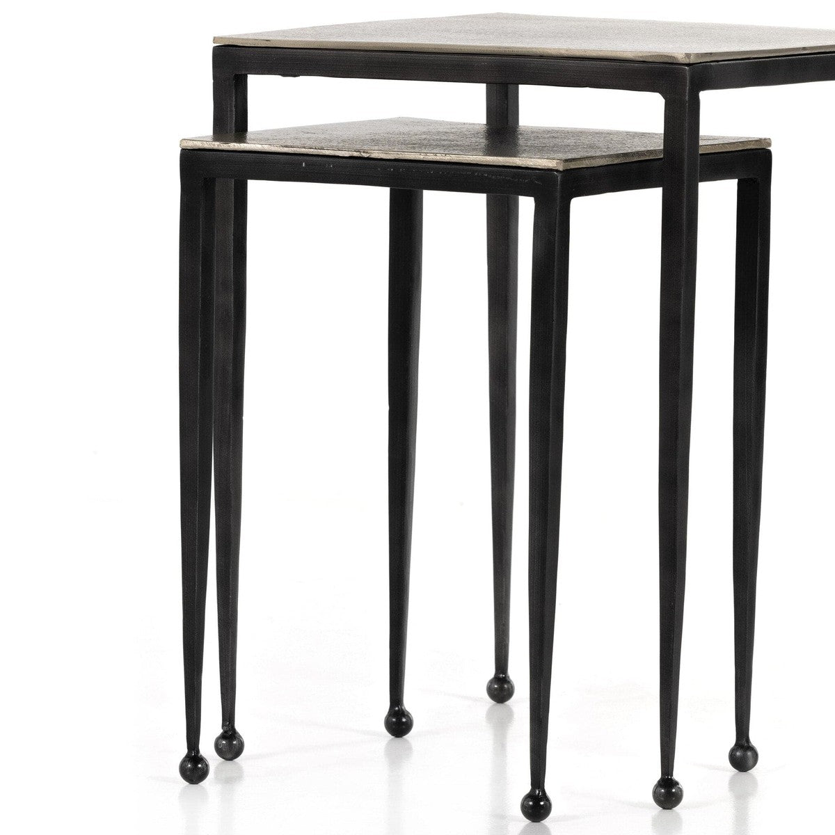 Dalston Nesting End Table - Raw Antique Nickel