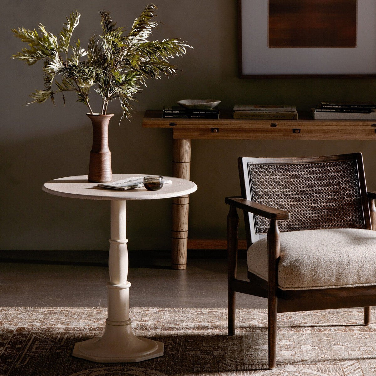 Lucy Side Table - Cream Marble