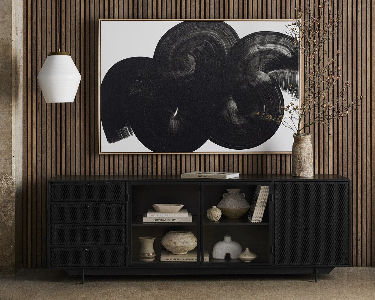 Hendrick Media Console - Perforated Black