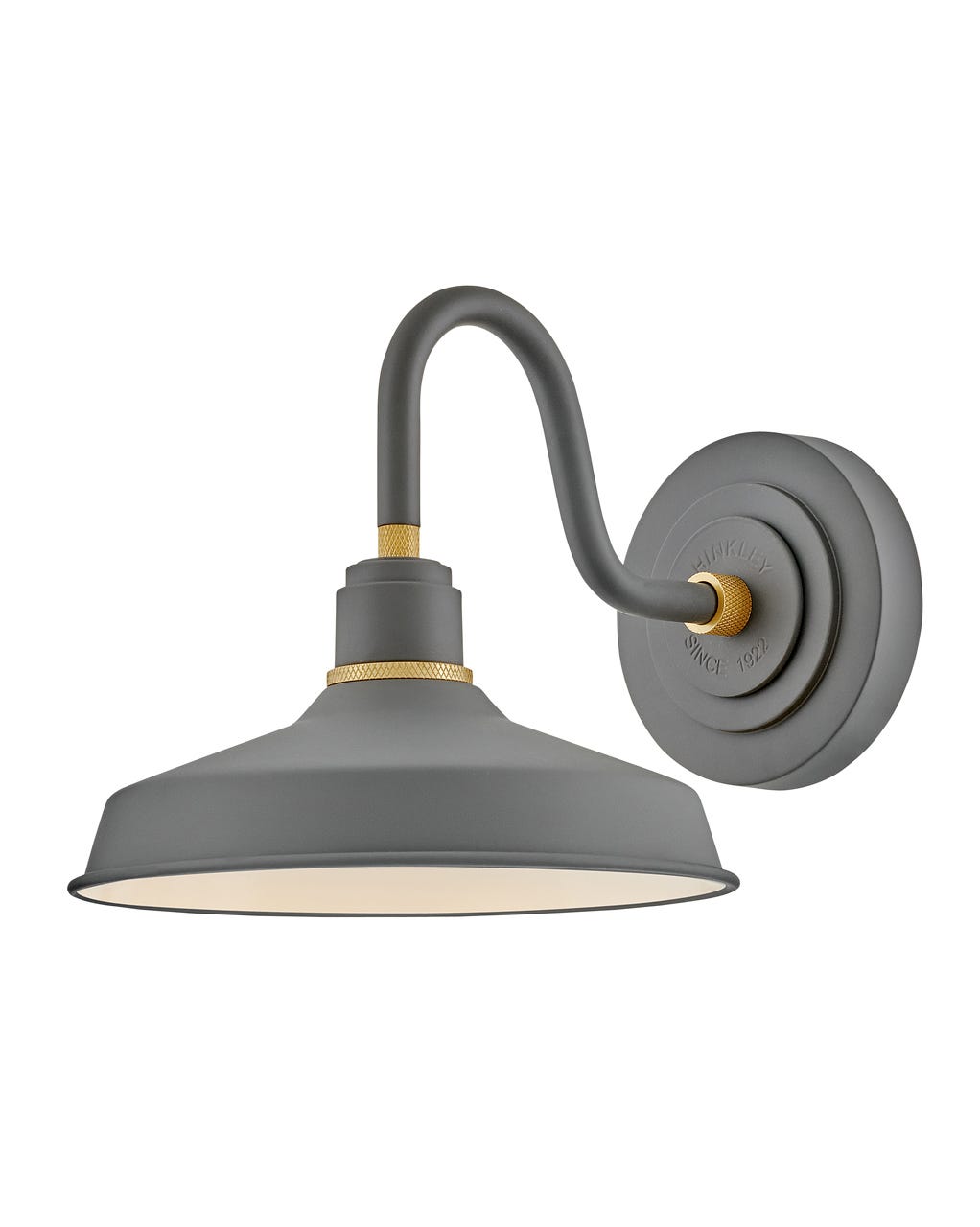 Outdoor Foundry Classic Small Gooseneck Barn Light-Hinkley Lighting-HINKLEY-10231DMG-Wall LightingDark Matte Grey-2-France and Son