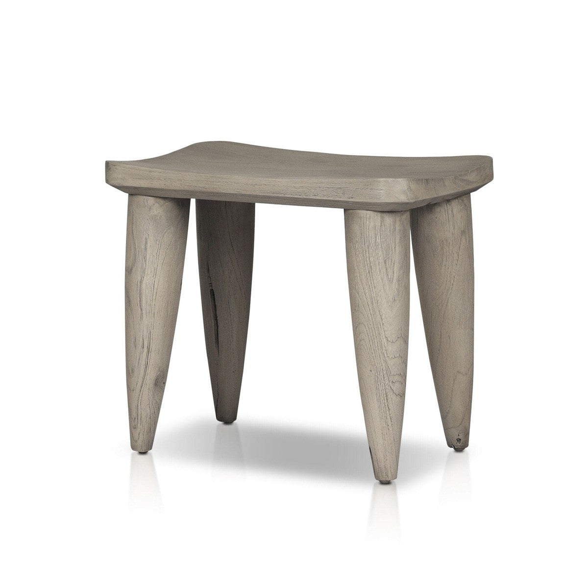 Zuri Outdoor Stool - Weathered Grey Teak