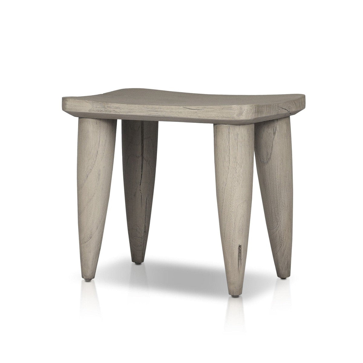 Zuri Outdoor Stool - Weathered Grey Teak