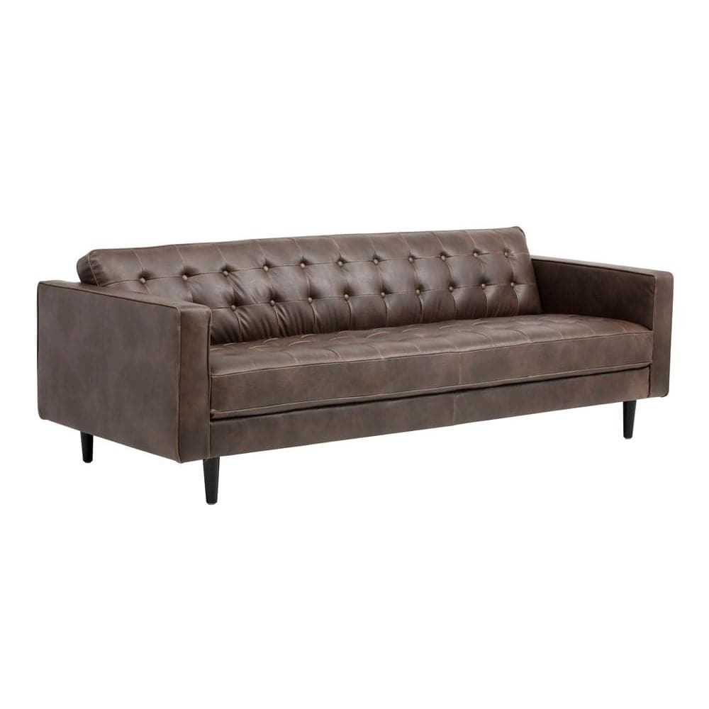 Donnie Sofa-Sunpan-SUNPAN-102506-SofasHavana Dark Brown-Faux Leather-1-France and Son