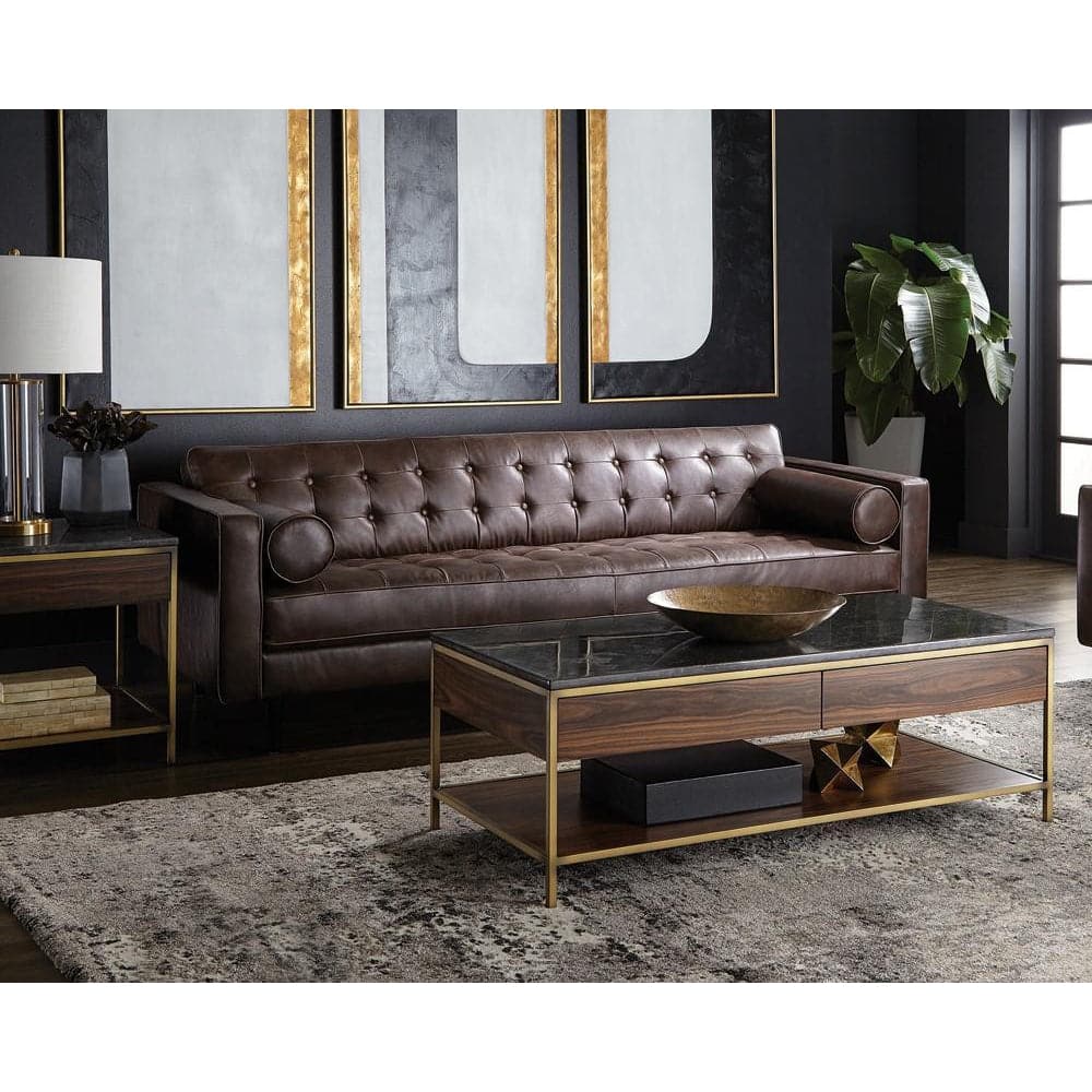 Donnie Sofa-Sunpan-SUNPAN-102506-SofasHavana Dark Brown-Faux Leather-2-France and Son