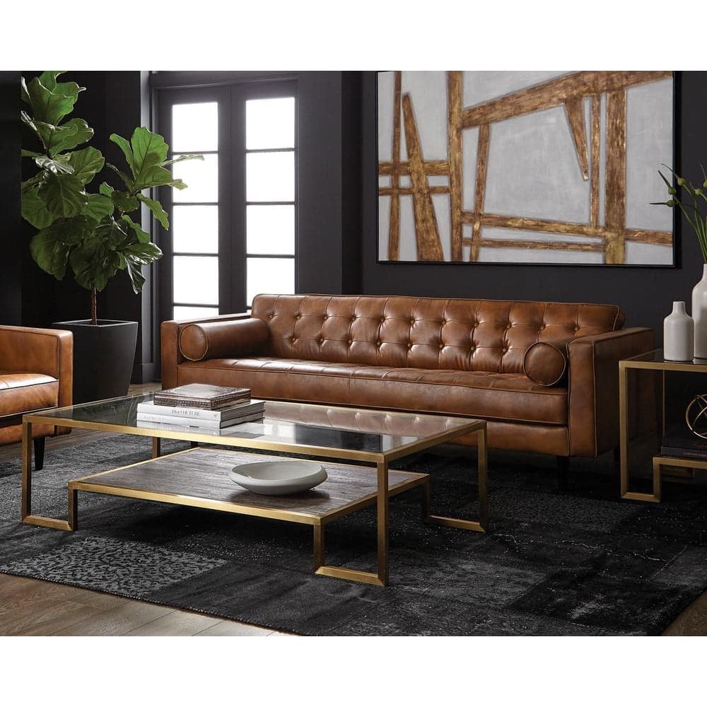 Donnie Sofa-Sunpan-SUNPAN-102506-SofasHavana Dark Brown-Faux Leather-3-France and Son