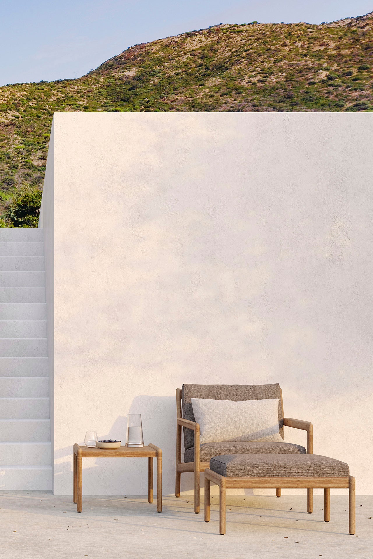 Boucle Light Outdoor Cushion - White