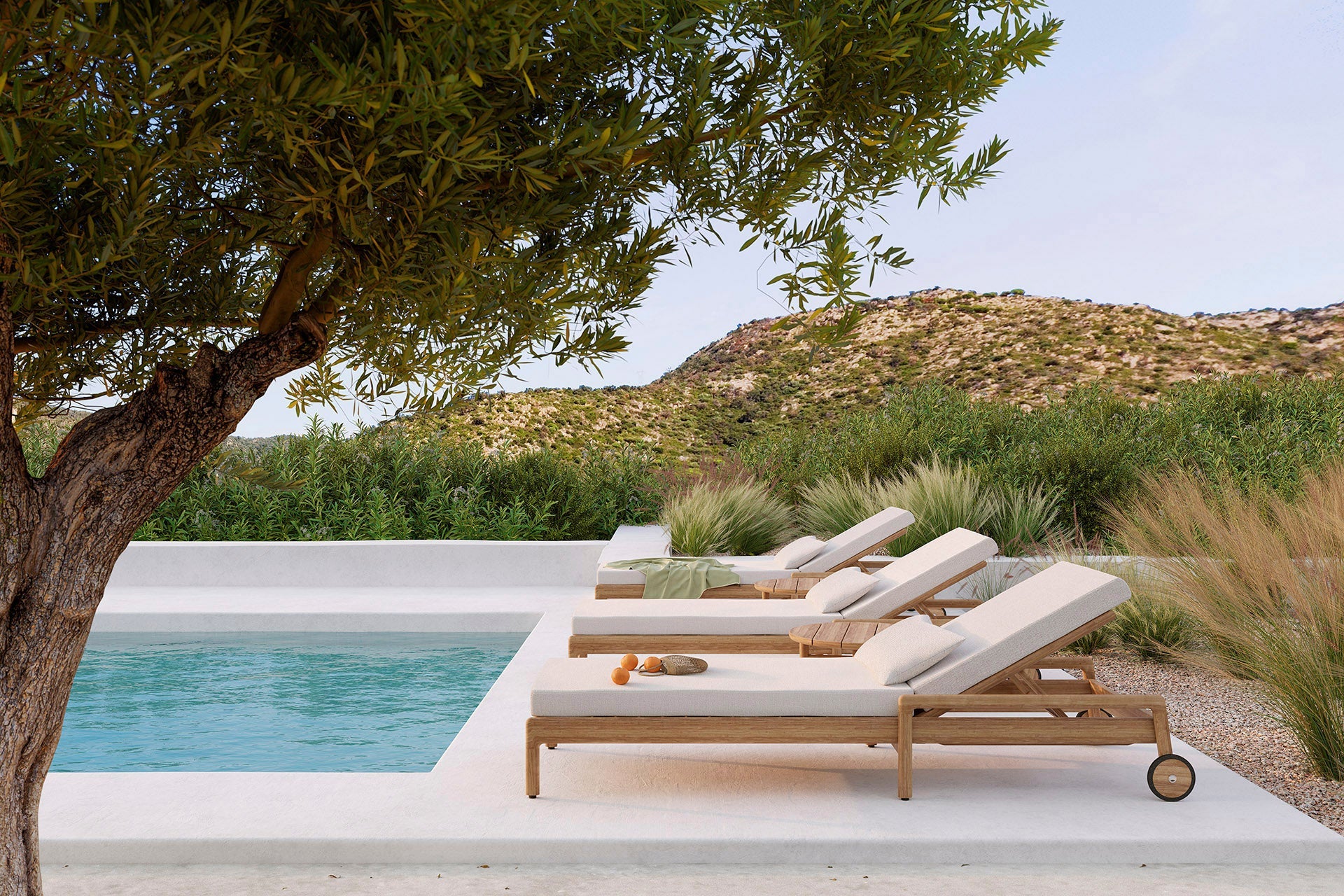 Boucle Light Outdoor Cushion - White
