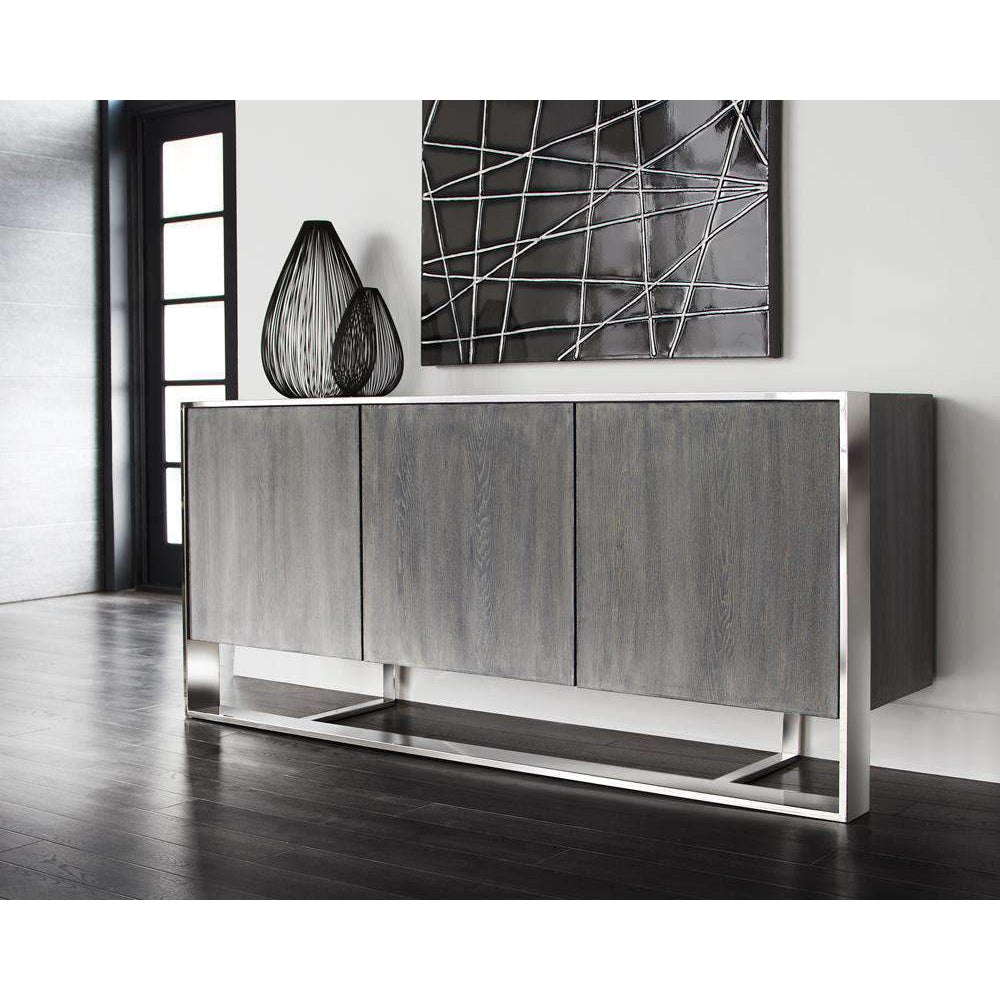 Dalton Sideboard-Sunpan-SUNPAN-107056-Sideboards & CredenzasBlack-Antique Brass-4-France and Son