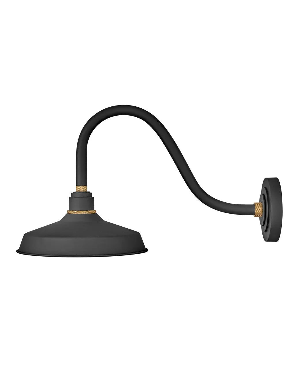 Outdoor Foundry Classic - Medium Gooseneck Barn Light-Hinkley Lighting-HINKLEY-10342TK-Wall LightingTextured Black with Brass accents-4-France and Son